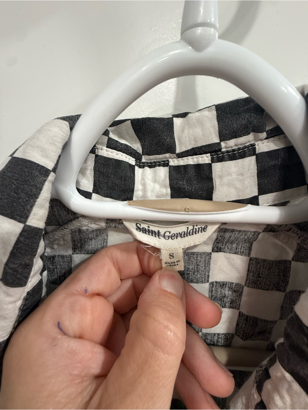 Saint Geraldine Marrs Checkered Coveralls Jumpsuit Black White S Anthropologie - Picture 8 of 11